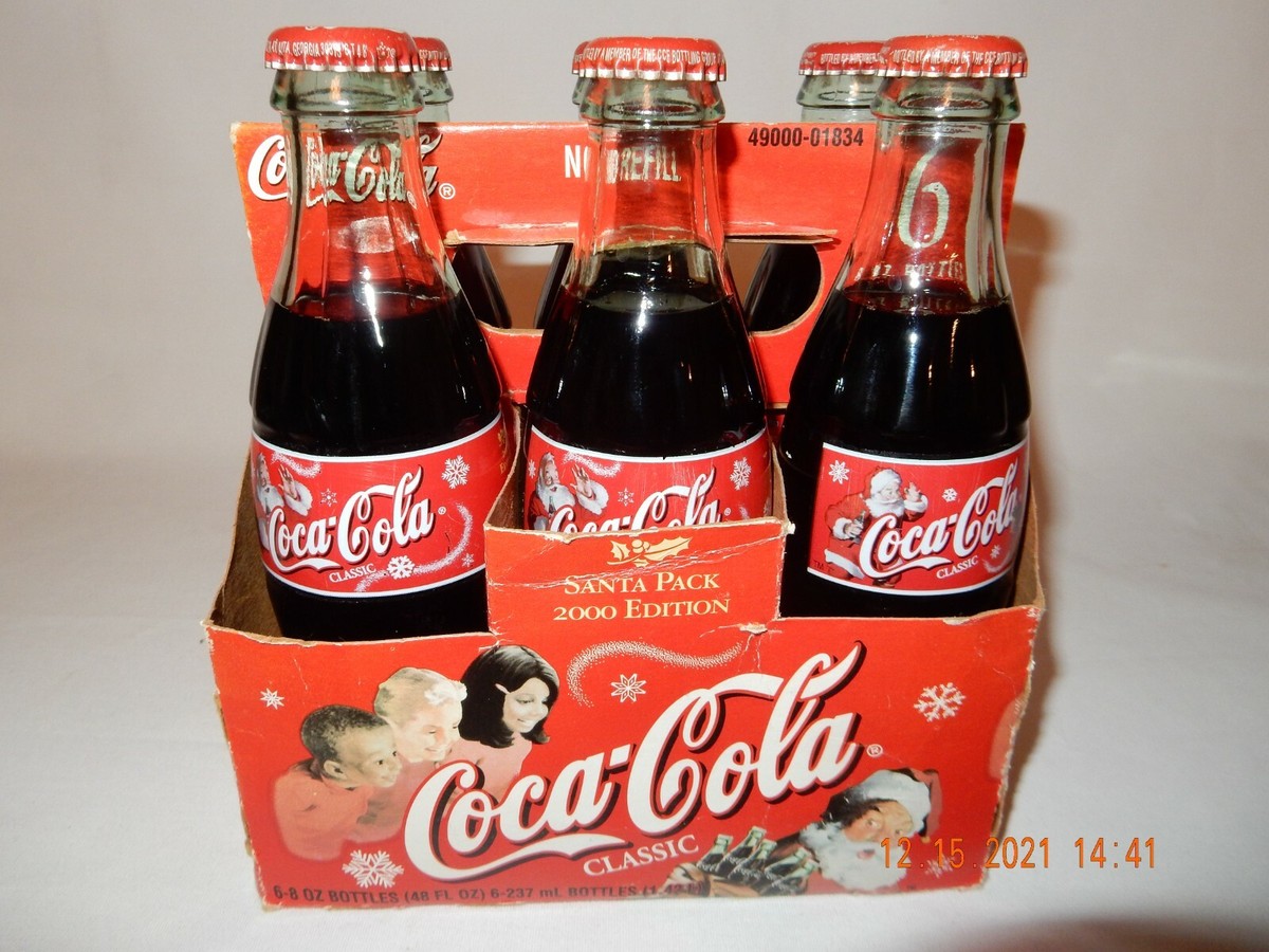 Coca-Cola Classic Christmas 2000 Edition Santa Pack 6 pack 8 oz