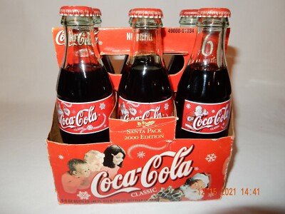 Coca-Cola Classic Christmas 2000 Edition Santa Pack 6 pack 8 oz