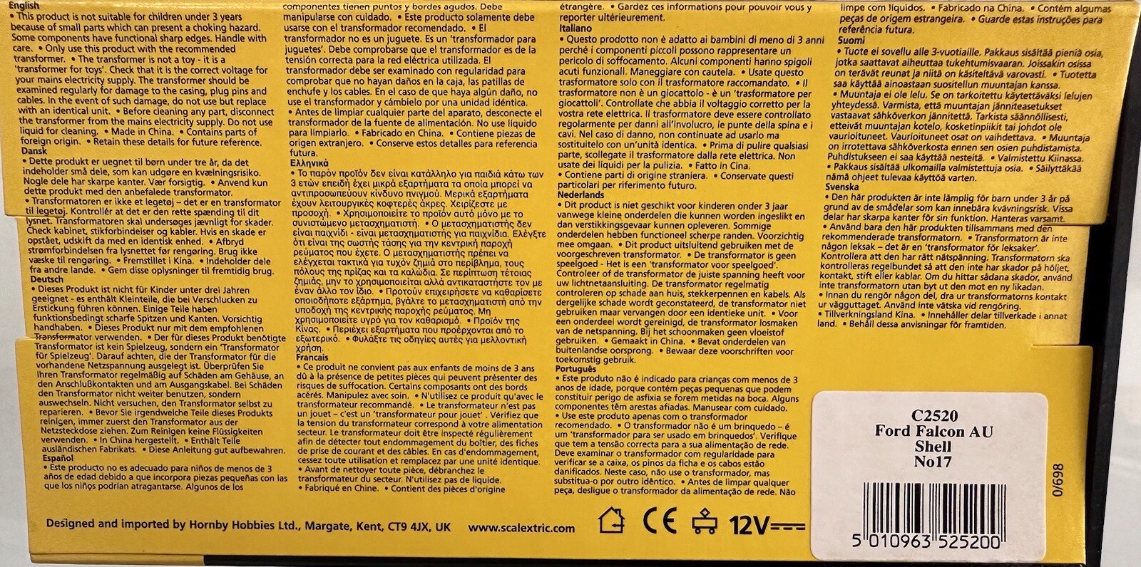 Scalextric C2520 Ford Falcon AU Shell Helix No17 ‘Johnson’ eBay