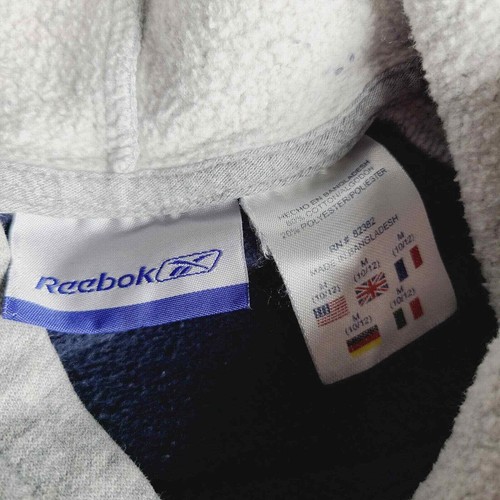 Reebok Youth Size Medium (10-12) Vintage Navy Hoodie Embroidered Logo Sweater - Picture 7 of 8