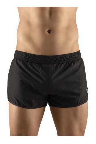 SMALL ErgoWear Sport Gym / Swim-Shorts With Inside Bikini Brief X4D Black 1068 7 - Picture 10 of 11