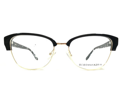 BCBGMAXAZRIA Brille Rahmen ASHLYN BLACK Gold Cat Eye Kompletter Rand 53-17-140