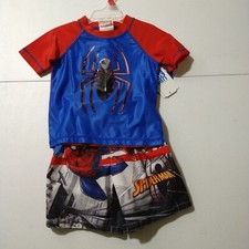 Marvel's Spider-Man 2-Piece Swim Set, UPF 50 Short Sleeve Top  Trunks, Size 2T