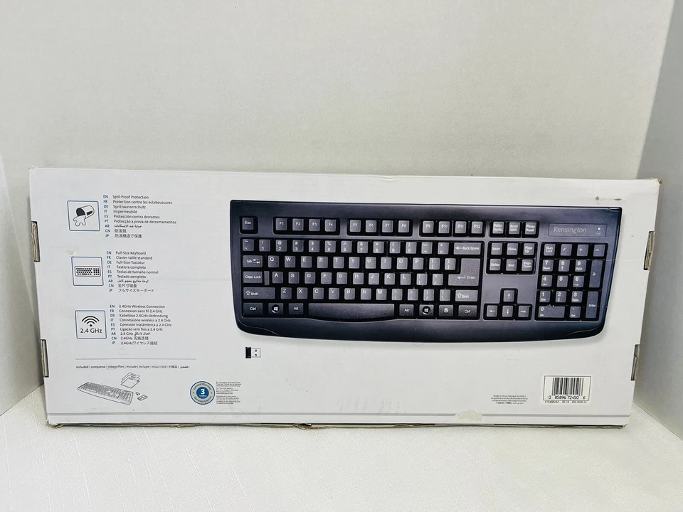 Brand New Kensington Pro Fit Wireless Keyboard Spill-proof 18.4x 8 x 1 1/4 Black - Image 3 of 4