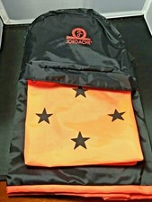 Back Pack Pac Jordache New Tags Vintage Orange Black Summer School Stars Zip