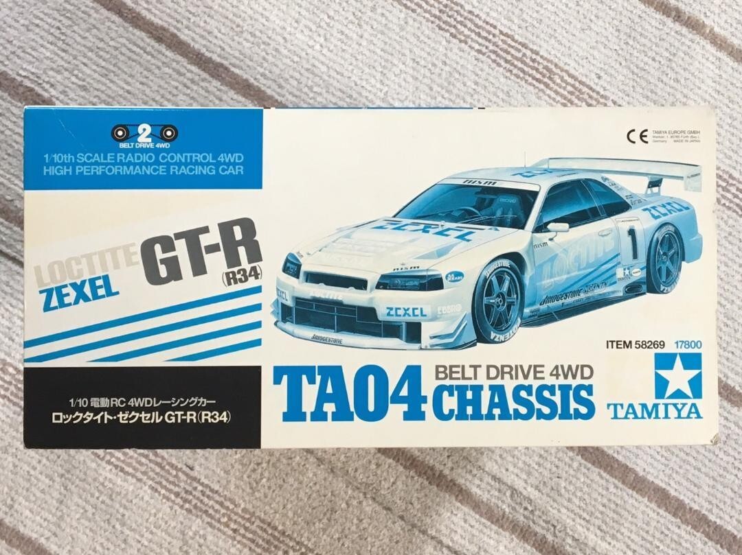 絶版 タミヤ 1/10 RC ロックタイト・ゼクセル GT-R R34 TA04 絶版 タミヤ 1/10 RC ロックタイト・ゼクセル GT-R R34 TA04