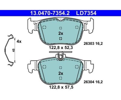 Bremsbelagsatz, Scheibenbremse ATE Ceramic ATE 13.0470-7354.2