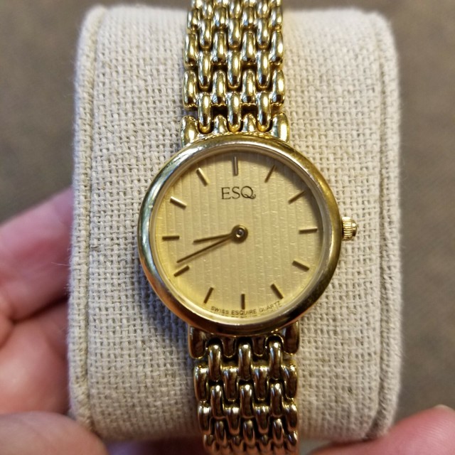 ESQ BY MOVADO LADIES GOLD TONE WATCH eBay