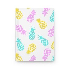 Pineapple Pattern Journal, Colorful Beach Vibe Travel Diary, Matte Hardcover