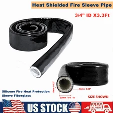 Heat Shielded Fire Sleeve Pipe Silicone Fiberglass Protection Line Wire Sleeve