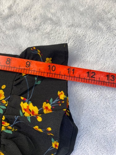 Pretty Little Thing Dress Womens Size 12UK Black Floral Zip Back - Picture 9 of 17