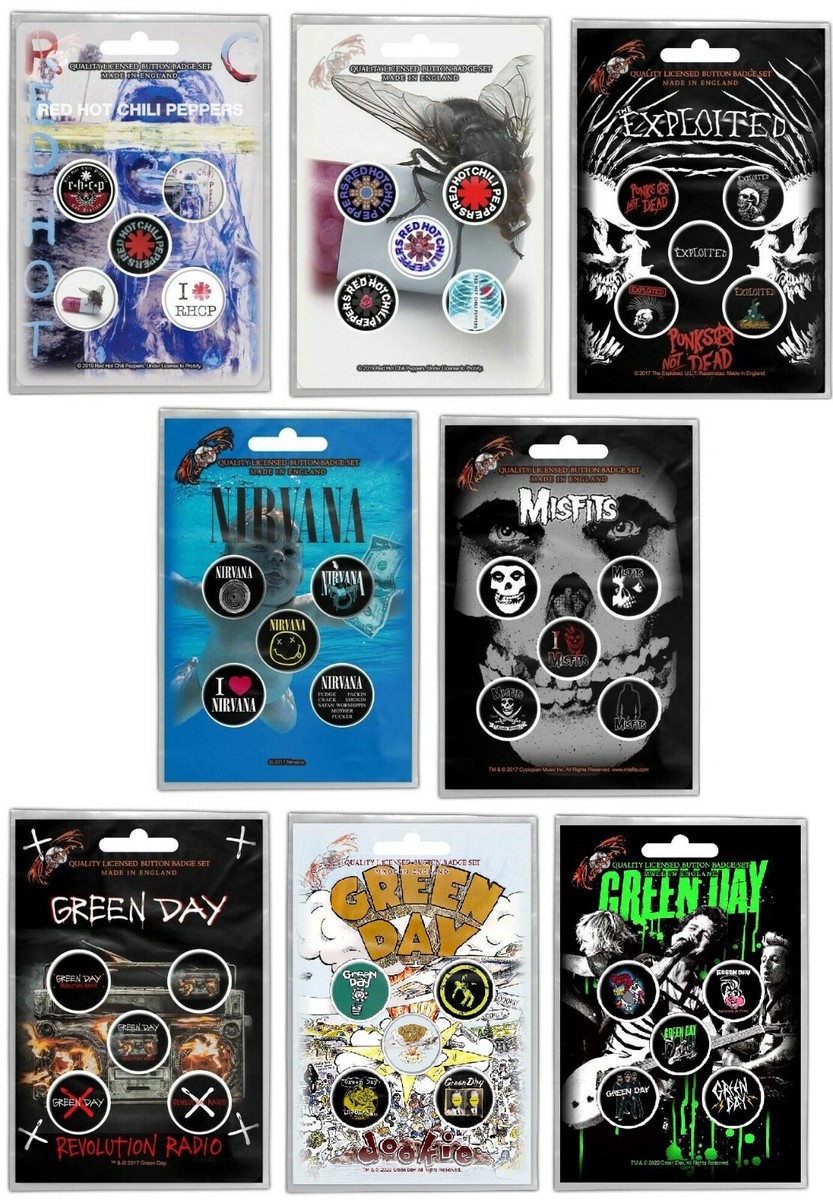 official BADGE PACK - RED HOT CHILI PEPPERS exploited GREEN DAY