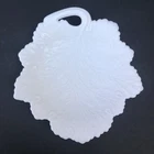 Vintage Fenton Leaf White Milk Glass Serving Plate Stem Handle 1950s 8.25"x 8"