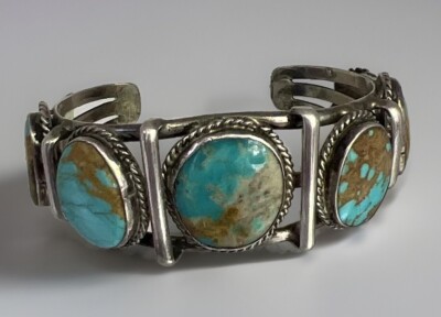 Navajo Indianer Sterlingsilber Türkis Armreif Armband signiert