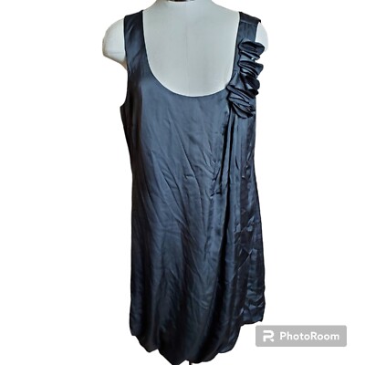 h&m grey satin dress H&M Charcoal Gray Satin Cocktail Dress Size 12 Reg $34.95