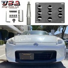 Front Tow Hook License Plate Mounting Bracket Holder For Nissan 370Z Sentra Juke