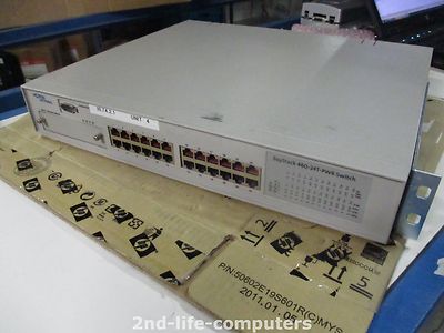 Nortel BayStack 460-24T-PWR 24 port Network Switch INCL 400-ST1 MODULE & EARS