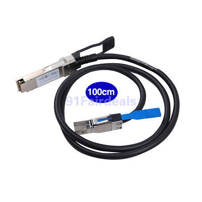 External SAS Cable QSFP SFF-8436 to SFF-8644 Hybrid HD Mini SAS Cable 3.3ft /1m