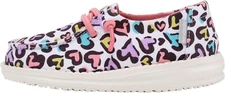 Hey Dude Wendy Youth Girls White Leopard HEARTS EU 37 - US Youth 5 Women's 6