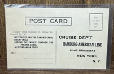 Vintage Hamburg-American Line Cruise Dept Postcard Panama Canal West Indies