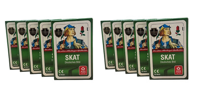 10er-Pack ASS Altenburger Skat-Karten – Deutsches Bild Kornblume, 10 Stück Kartenspiele Für Skat, Doppelkopf Und Mehr