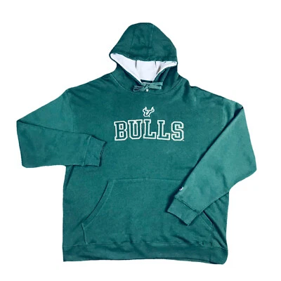 Men's Champion Green South Florida Bulls Embroidered Pullover Hoodie Size 2XL - Image 1 of 4