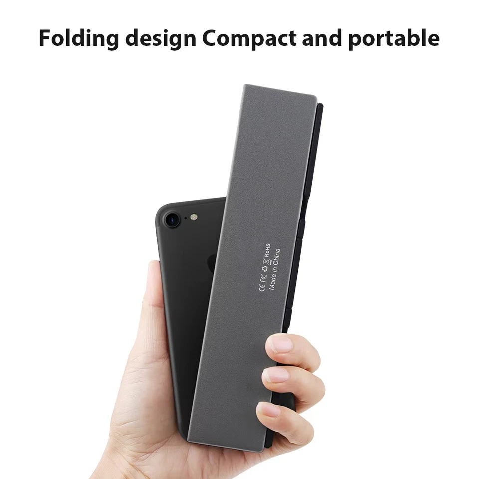 Portable Wireless Folding Keyboard for Ipad for Iphone Mac with Phone Holder - Image 2 of 4