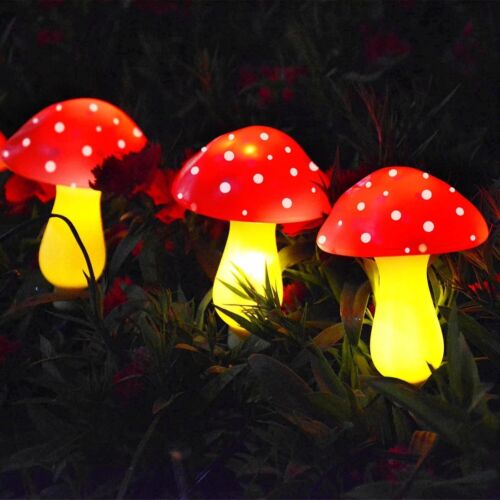 Outdoor Solar Mushroom Lights LED Solar Garden Decor Stake Light Patio Yard Lawn - Picture 7 of 14