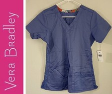 NWT Vera Bradley Blue Work Scrub Top V Neck Size XS