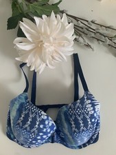 Victoria's Secret's Women's Blue Lined Demi Demi-Buste Double Bra Size 32DD NWT