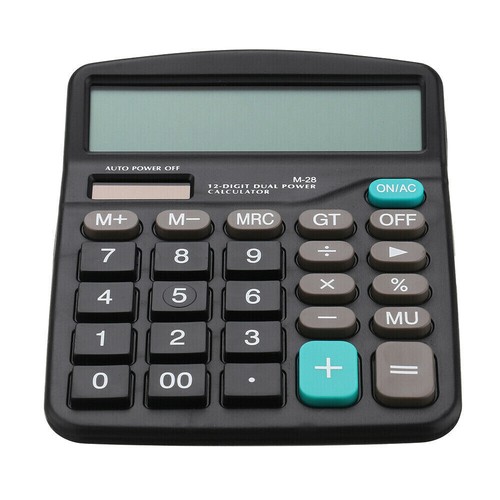 Solar Battery Desktop Calculator Basic 12-Digit Large Display Office Business - Picture 2 of 9