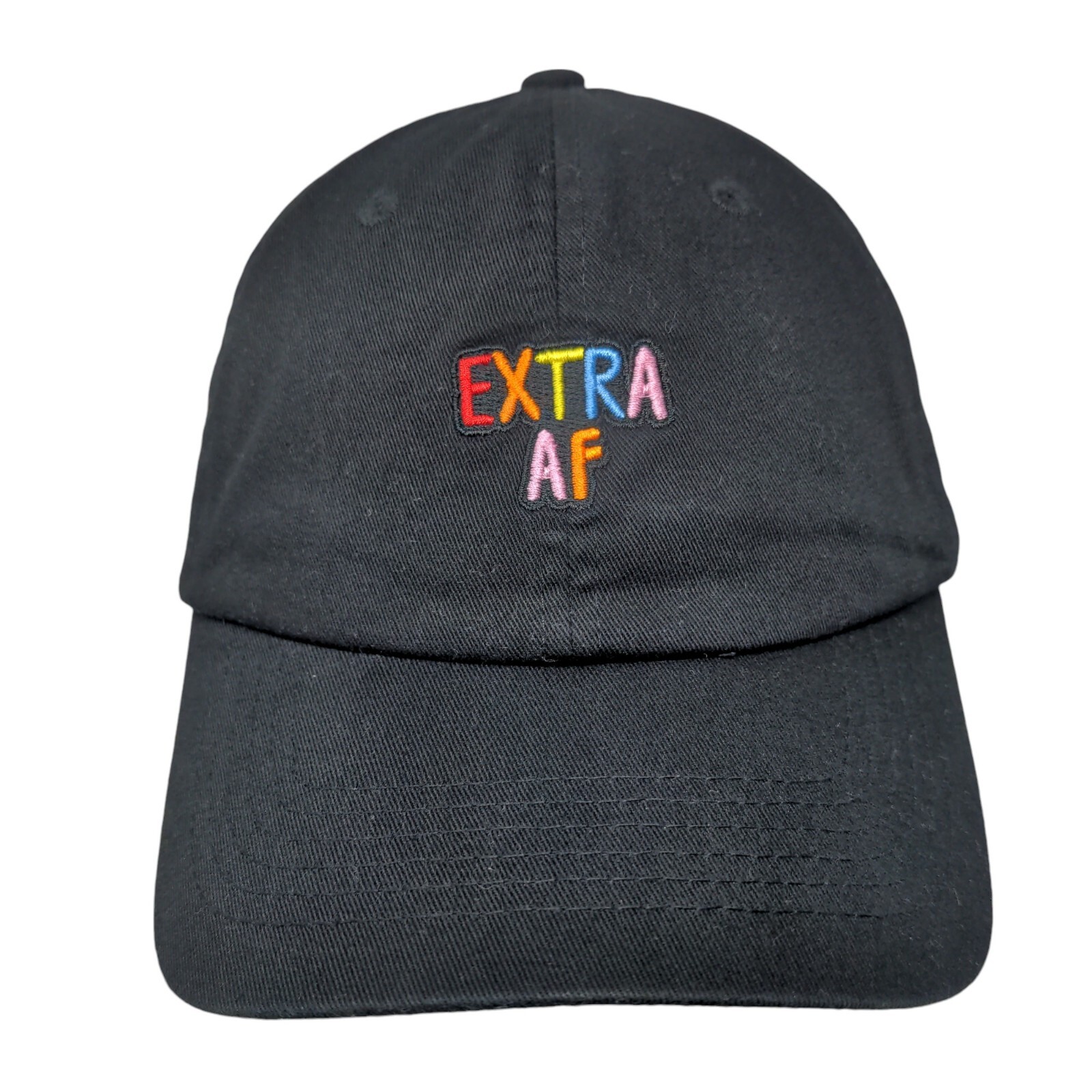 Extra AF Slideback Hat Black OSFA Adjustable Embr… - image 1