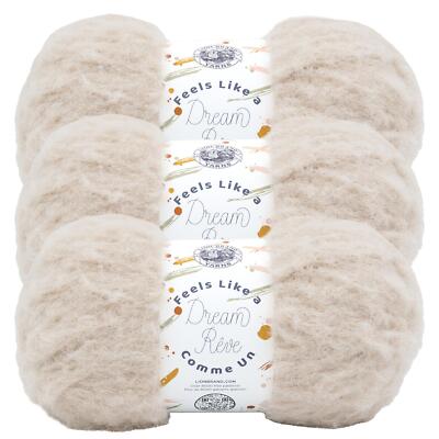 (3 Pack) Lion Brand Yarn 159-123E Feels Like a Dream Yarn, Oatmeal