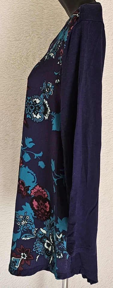 Camisa Top Blusa Mujer Dana Buchman Talla M Mediana Multicolor Floral Foto 4 de 4