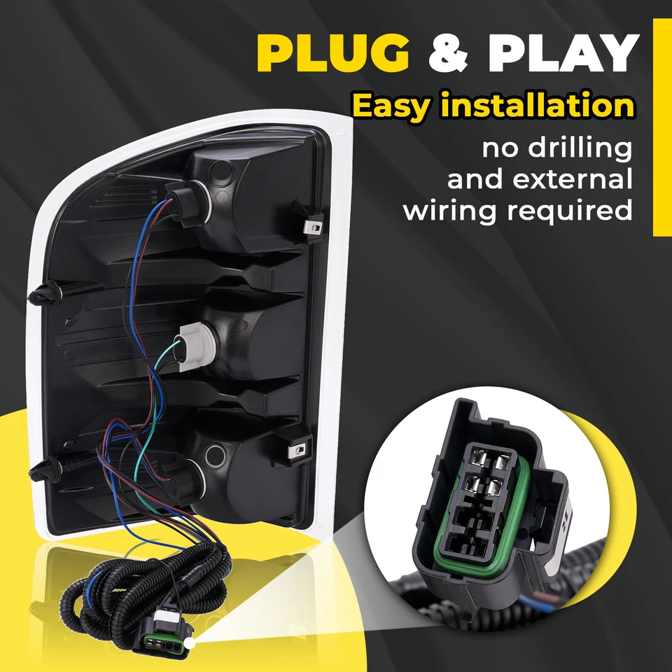 Luces traseras lámparas para camioneta Chevy Silverado 2007-2014 con bombillas cromadas transparentes Foto 3 de 4