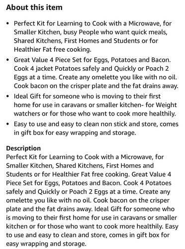 Microwave Cooking Starter Set in Gift Box Poach Eggs, Crisp Bacon, Baked Jacket - Picture 2 of 8