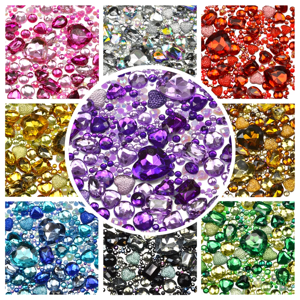 MIX/SET of Gems Diamantes Rhinestones Crystal Embellishment Decoden Craft Phone