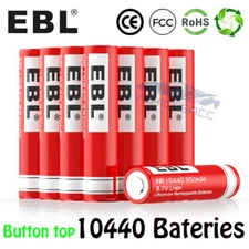EBL 3.7V 10440 Rechargeable Li-ion Batteries For Flashlight Remote Toys LOT