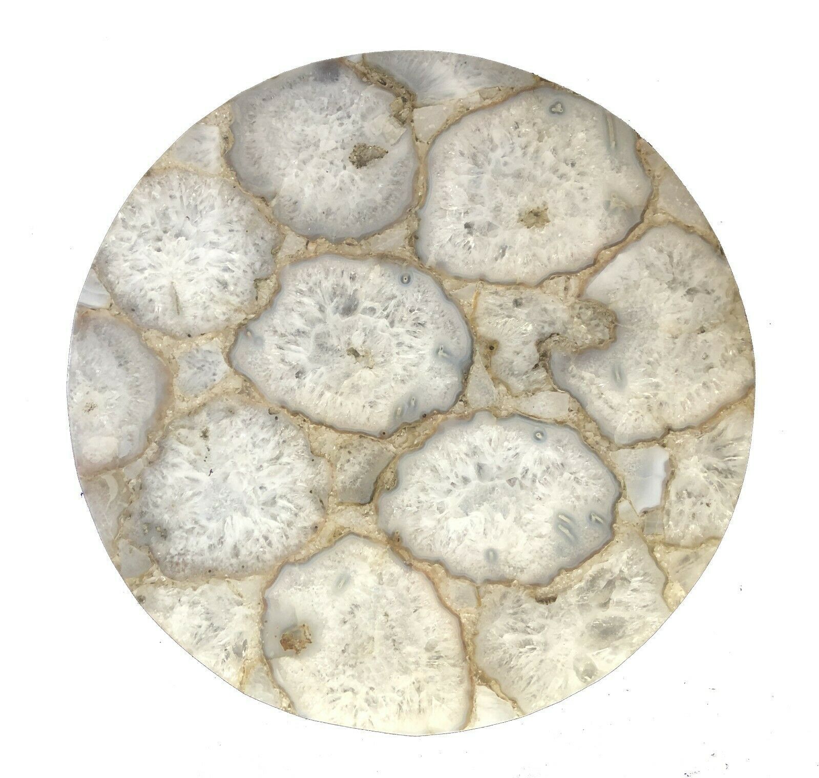 15x15 White Salt Agate Side Table Modern Home Decor Gift