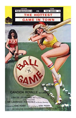 Ballgame 1980 Susan Nero Lisa De Leeuw Adult Movie Poster Wall Art Sexploitation