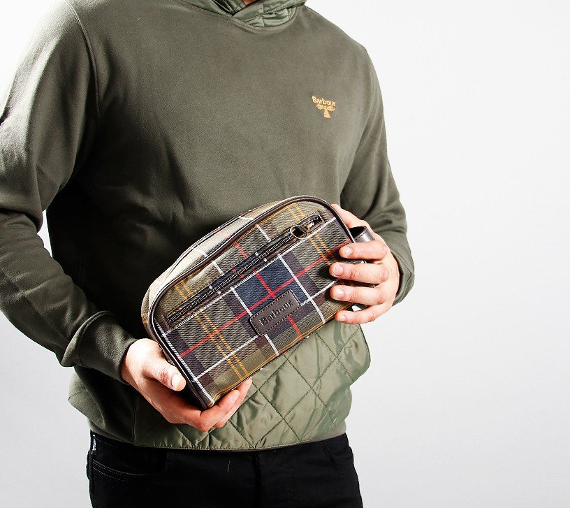 Great Gift !~Barbour Wetherham Durable Tartan Washbag MSRP$100