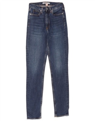 Calvin Klein Damen High Waist Skinny Jeans W28 L32 Blau Baumwolle DP06