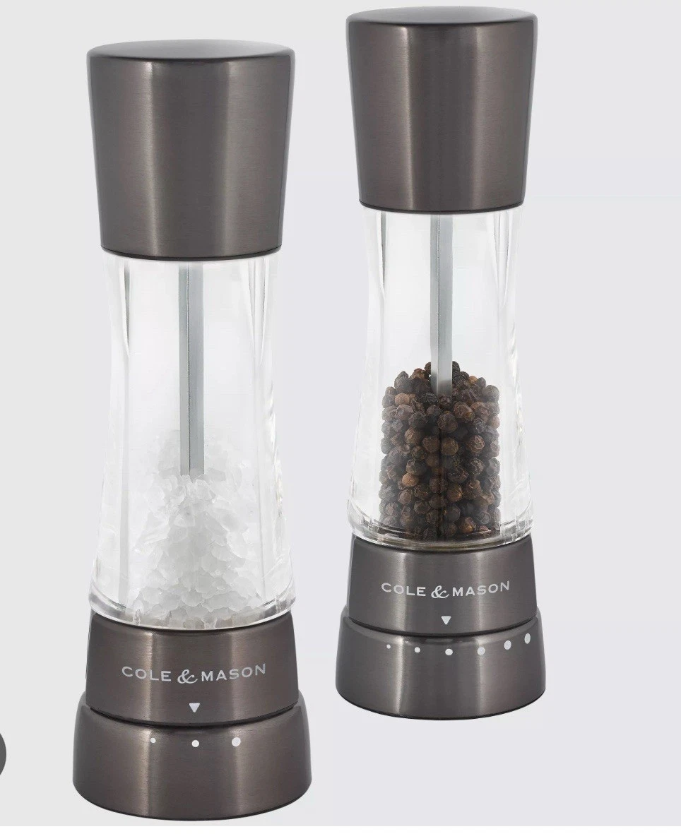 New Cole & Mason Derwent Salt & Pepper Mills, Gunmetal