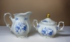 Antique Mitterteich Bavaria Germany “Rhapsody In Blue” Sugar And Creamer. 9245