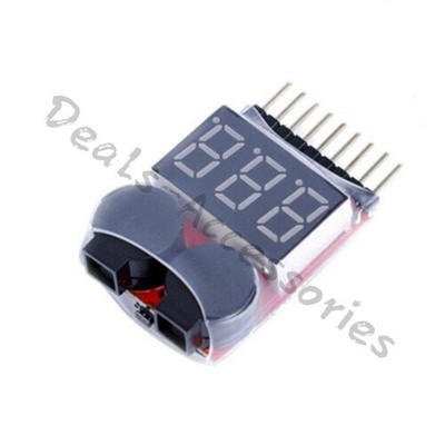 1PCS 1-8S low voltage alarm   voltage 2IN1 tester low voltage buzzer alarm *vv