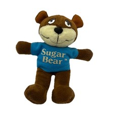 Juguete de peluche Sugar Bear 1988 vintage cereal dorado crujiente 7" aplausos raro