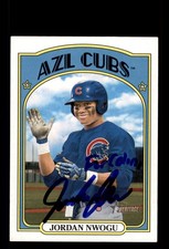 Signed Baseball Card Auto Jordan Nwogu 2021 Topps Heritage Minor League