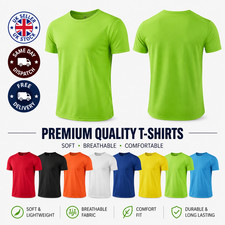 Mens Quick Dry Gym T Shirt Running Sports Training Top Breathable Lightweight Uk