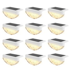 12 Pack Solar Deck Lights Outdoor, Warm White Solar Step Lights for Outside, ...
