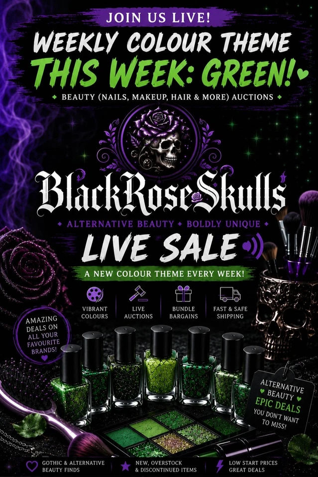 BlackRoseSkulls - Beauty - Nail Polish - Make-Up - eBay Live - Green Theme